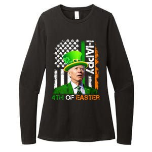 Happy 4th Of Easter Joe Biden St Patricks Day Leprechaun American Flag Womens CVC Long Sleeve Shirt