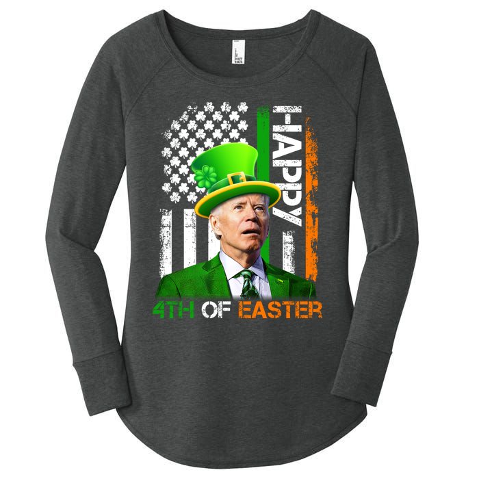 Happy 4th Of Easter Joe Biden St Patricks Day Leprechaun American Flag Women's Perfect Tri Tunic Long Sleeve Shirt