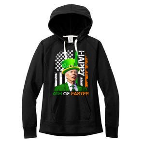 Happy 4th Of Easter Joe Biden St Patricks Day Leprechaun American Flag Women's Fleece Hoodie