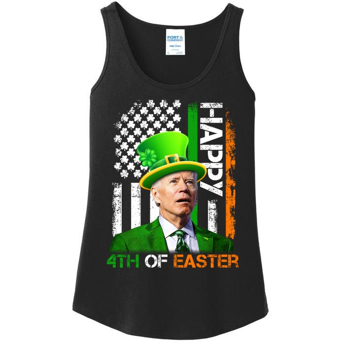 Happy 4th Of Easter Joe Biden St Patricks Day Leprechaun American Flag Ladies Essential Tank