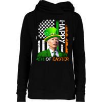 Happy 4th Of Easter Joe Biden St Patricks Day Leprechaun American Flag Womens Funnel Neck Pullover Hood