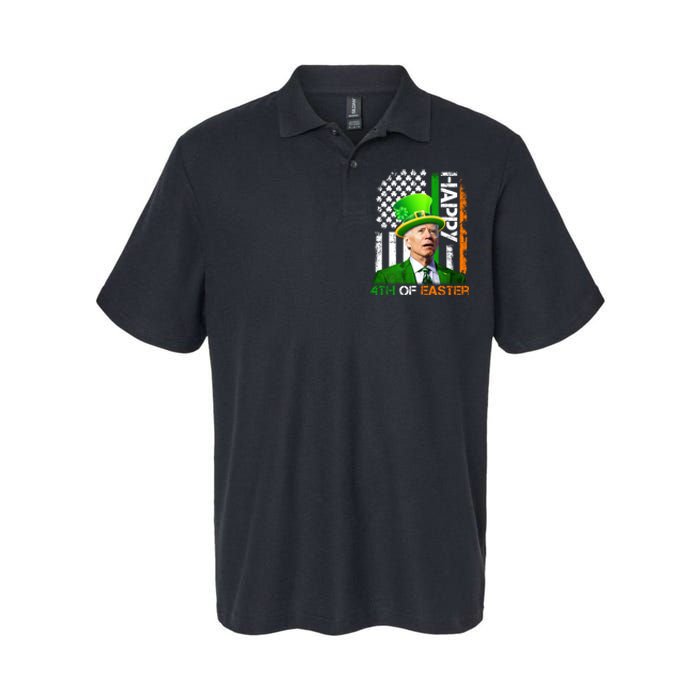 Happy 4th Of Easter Joe Biden St Patricks Day Leprechaun American Flag Softstyle Adult Sport Polo