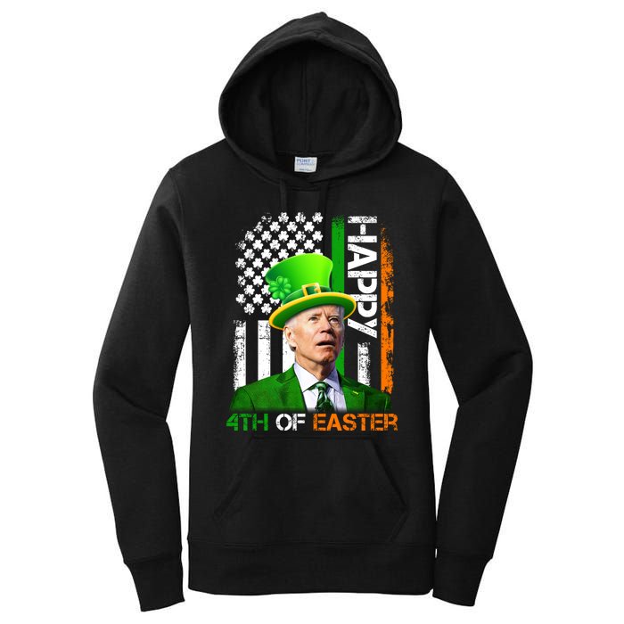 Happy 4th Of Easter Joe Biden St Patricks Day Leprechaun American Flag Women's Pullover Hoodie