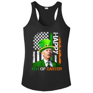 Happy 4th Of Easter Joe Biden St Patricks Day Leprechaun American Flag Ladies PosiCharge Competitor Racerback Tank