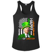 Happy 4th Of Easter Joe Biden St Patricks Day Leprechaun American Flag Ladies PosiCharge Competitor Racerback Tank