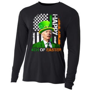 Happy 4th Of Easter Joe Biden St Patricks Day Leprechaun American Flag Cooling Performance Long Sleeve Crew