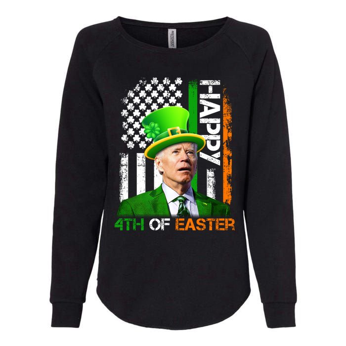 Happy 4th Of Easter Joe Biden St Patricks Day Leprechaun American Flag Womens California Wash Sweatshirt