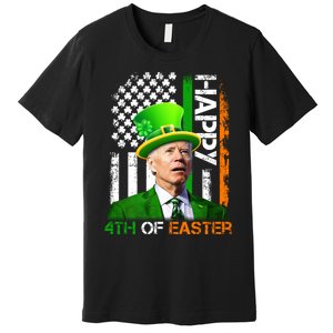 Happy 4th Of Easter Joe Biden St Patricks Day Leprechaun American Flag Premium T-Shirt