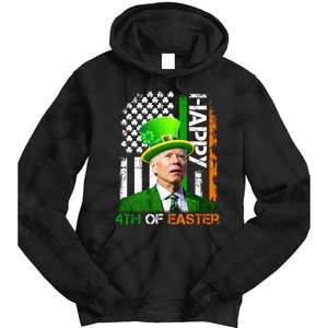 Happy 4th Of Easter Joe Biden St Patricks Day Leprechaun American Flag Tie Dye Hoodie