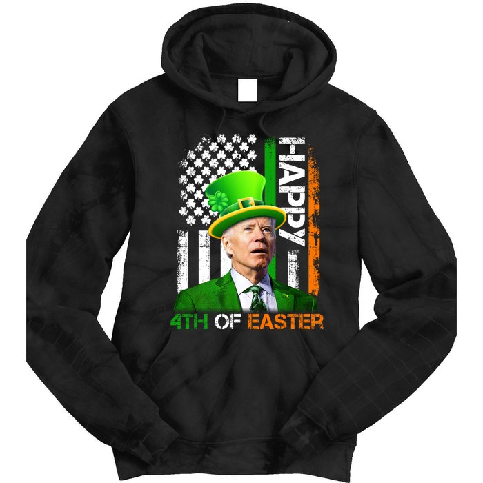 Happy 4th Of Easter Joe Biden St Patricks Day Leprechaun American Flag Tie Dye Hoodie