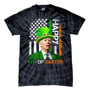 Happy 4th Of Easter Joe Biden St Patricks Day Leprechaun American Flag Tie-Dye T-Shirt