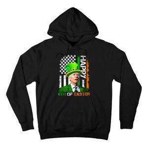 Happy 4th Of Easter Joe Biden St Patricks Day Leprechaun American Flag Tall Hoodie