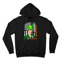 Happy 4th Of Easter Joe Biden St Patricks Day Leprechaun American Flag Tall Hoodie