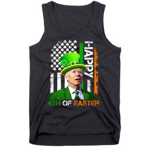 Happy 4th Of Easter Joe Biden St Patricks Day Leprechaun American Flag Tank Top