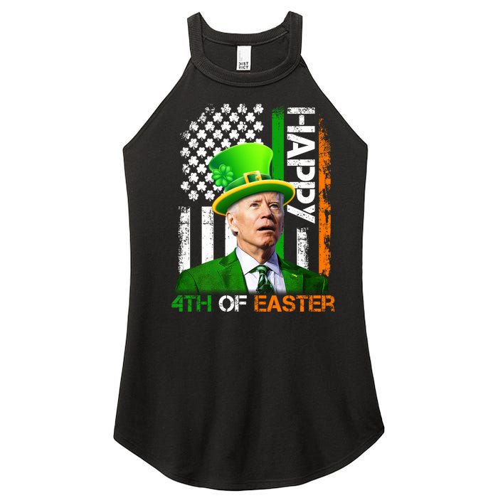 Happy 4th Of Easter Joe Biden St Patricks Day Leprechaun American Flag Women's Perfect Tri Rocker Tank