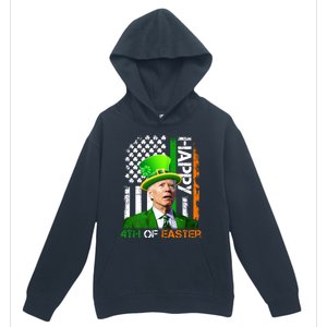 Happy 4th Of Easter Joe Biden St Patricks Day Leprechaun American Flag Urban Pullover Hoodie