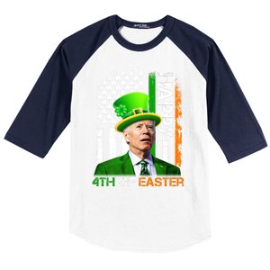 Happy 4th Of Easter Joe Biden St Patricks Day Leprechaun American Flag Baseball Sleeve Shirt