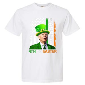 Happy 4th Of Easter Joe Biden St Patricks Day Leprechaun American Flag Garment-Dyed Heavyweight T-Shirt