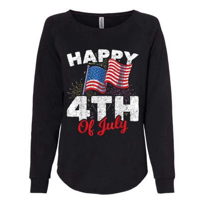 Happy 4th Of July Patriotic American US Flag 4th Of July Womens California Wash Sweatshirt