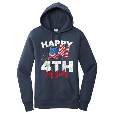 Happy 4th Of July Patriotic American US Flag 4th Of July Women's Pullover Hoodie