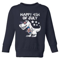 Happy 4th Of July Boy Trex Dinosaur American Dino Toddler Sweatshirt