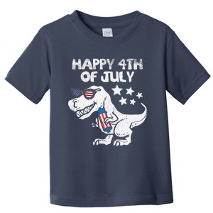 Happy 4th Of July Boy Trex Dinosaur American Dino Toddler T-Shirt