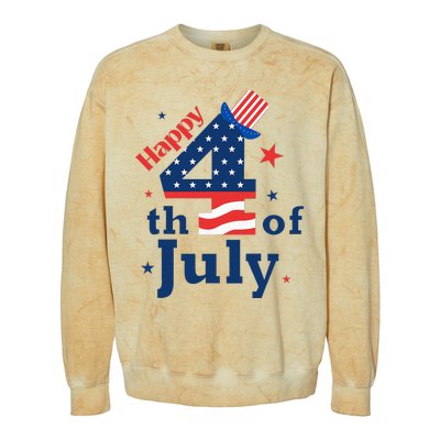 Happy 4th Of July Patriotic American Us Flag Colorblast Crewneck Sweatshirt