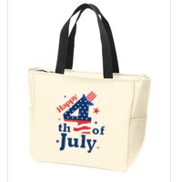 Happy 4th Of July Patriotic American Us Flag Zip Tote Bag