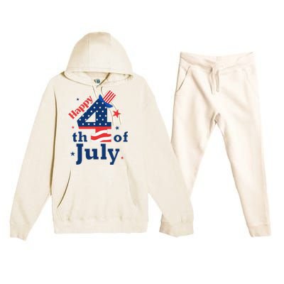 Happy 4th Of July Patriotic American Us Flag Premium Hooded Sweatsuit Set