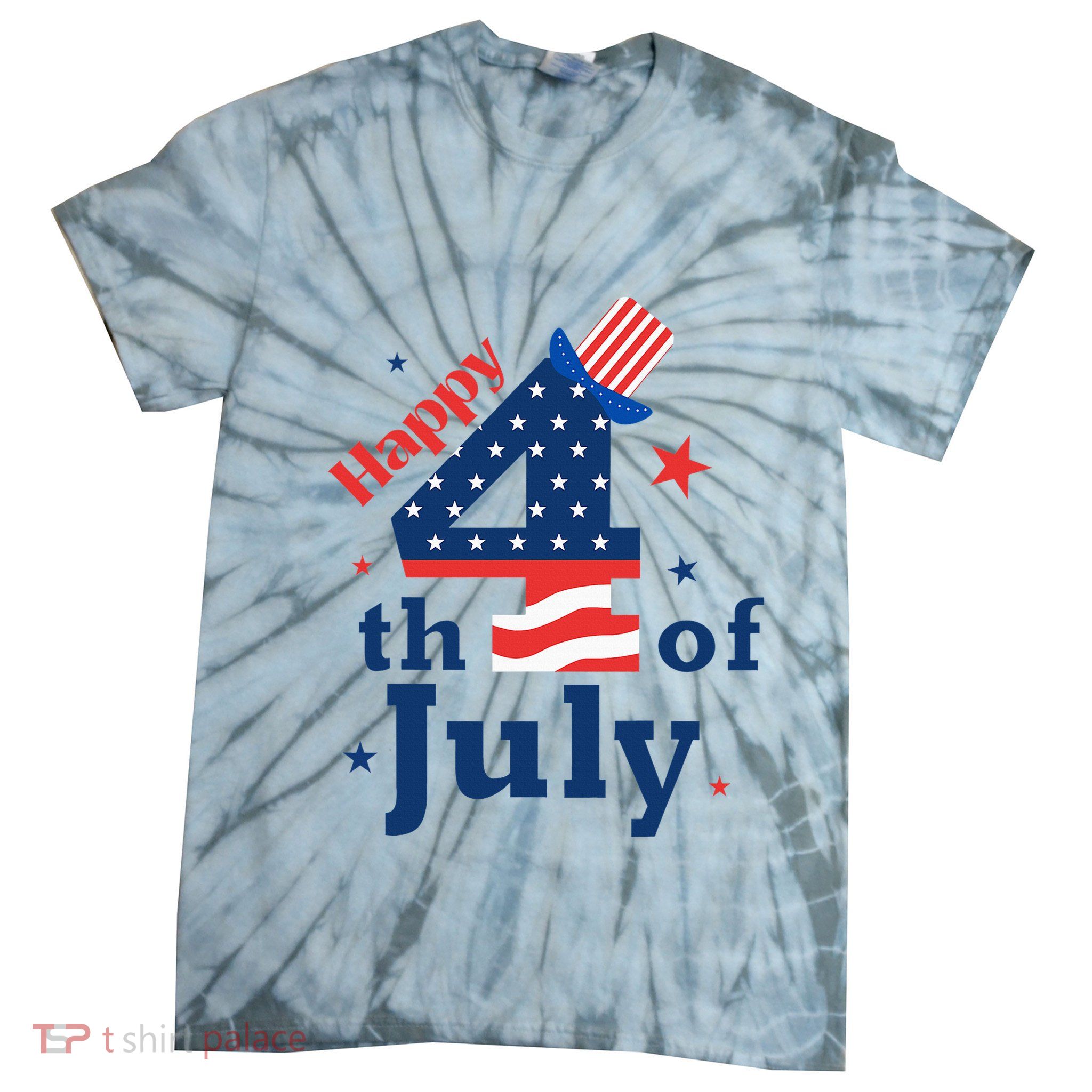Happy 4th Of July Patriotic American Us Flag Tie-Dye T-Shirt