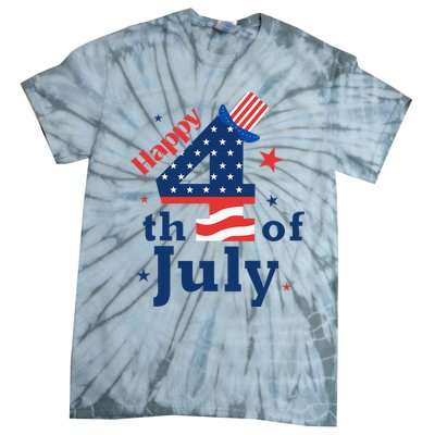 Happy 4th Of July Patriotic American Us Flag Tie-Dye T-Shirt