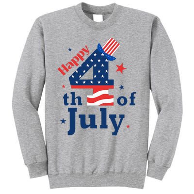 Happy 4th Of July Patriotic American Us Flag Tall Sweatshirt