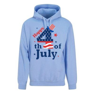 Happy 4th Of July Patriotic American Us Flag Unisex Surf Hoodie