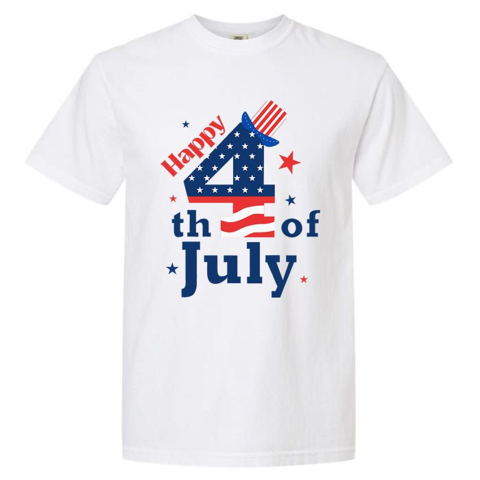 Happy 4th Of July Patriotic American Us Flag Garment-Dyed Heavyweight T-Shirt