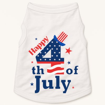 Happy 4th Of July Patriotic American Us Flag Doggie Tank