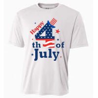 Happy 4th Of July Patriotic American Us Flag Cooling Performance Crew T-Shirt