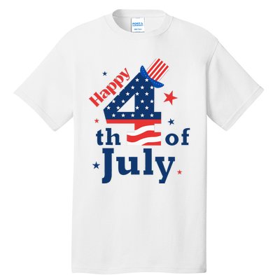 Happy 4th Of July Patriotic American Us Flag Tall T-Shirt