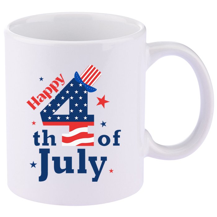 Happy 4th Of July Patriotic American Us Flag 11oz C Handle Ceramic Mug