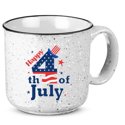 Happy 4th Of July Patriotic American Us Flag 15oz Campfire Ceramic Mug