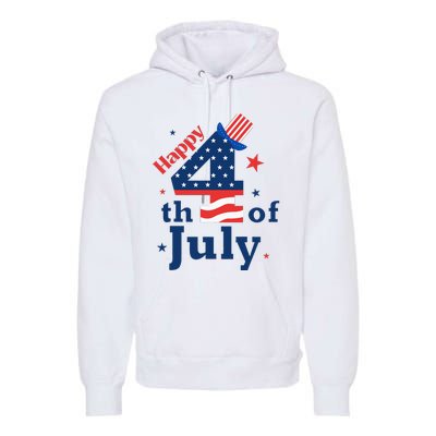 Happy 4th Of July Patriotic American Us Flag Premium Hoodie