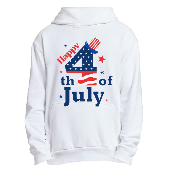 Happy 4th Of July Patriotic American Us Flag Urban Pullover Hoodie