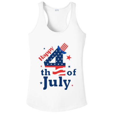 Happy 4th Of July Patriotic American Us Flag Ladies PosiCharge Competitor Racerback Tank