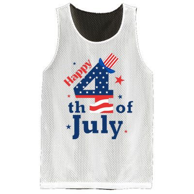 Happy 4th Of July Patriotic American Us Flag Mesh Reversible Basketball Jersey Tank