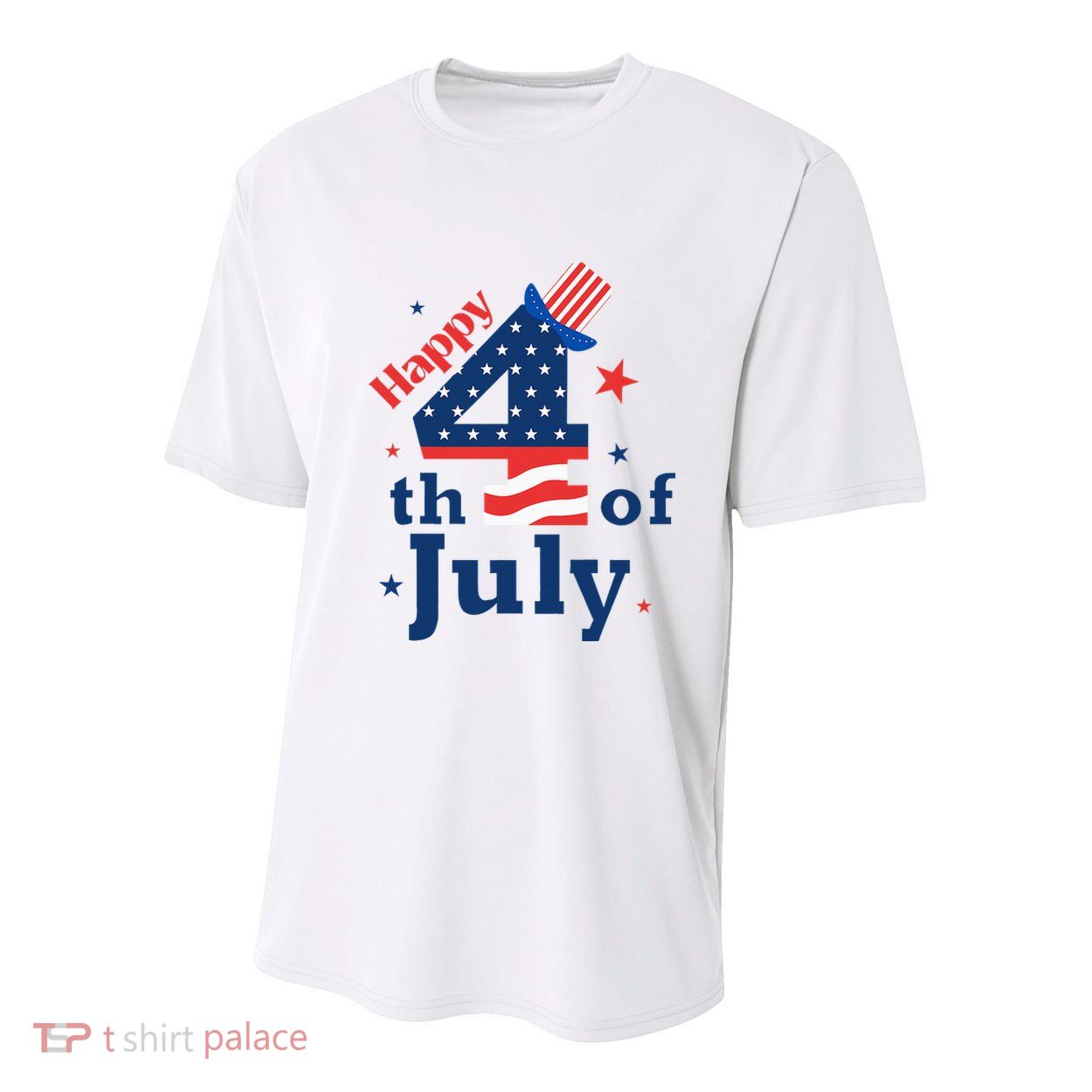 Happy 4th Of July Patriotic American Us Flag Youth Performance Sprint T-Shirt