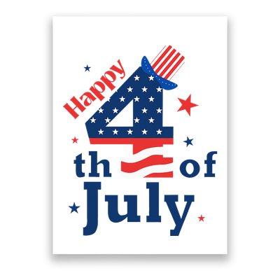 Happy 4th Of July Patriotic American Us Flag Poster