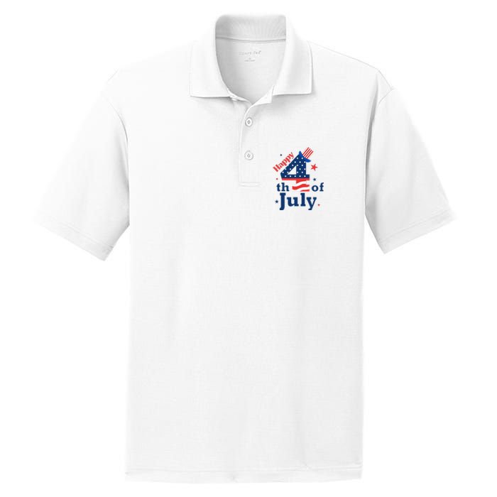 Happy 4th Of July Patriotic American Us Flag PosiCharge RacerMesh Polo