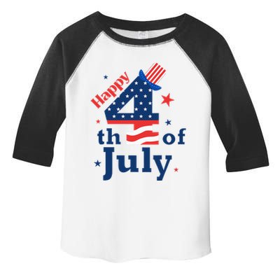 Happy 4th Of July Patriotic American Us Flag Toddler Fine Jersey T-Shirt