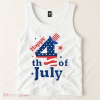 Happy 4th Of July Patriotic American Us Flag Tank Top