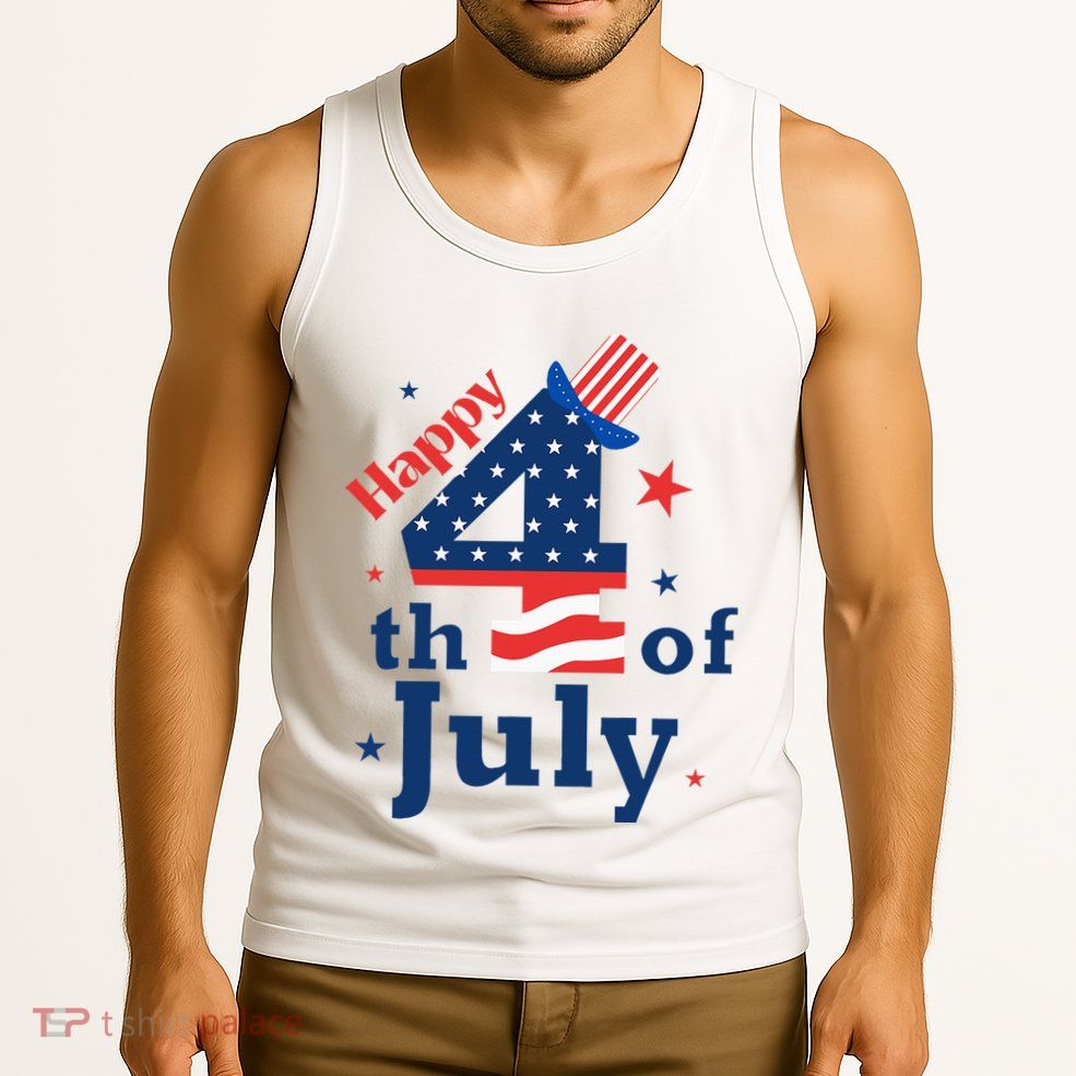 Happy 4th Of July Patriotic American Us Flag Tank Top
