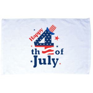 Happy 4th Of July Patriotic American Us Flag Microfiber Hand Towel